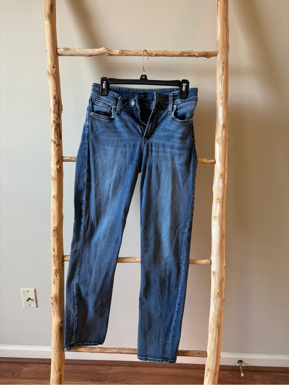 Silver Jeans Medium Blue Straight-Leg Denim